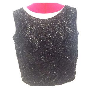 Black sequence dress top